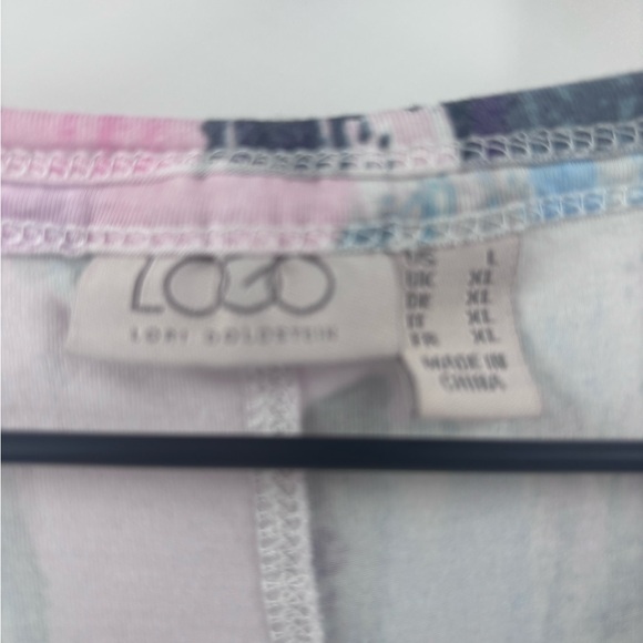 LOGO by Lori Goldstein Multicolor Brushstroke Short Sleeve Tee Size Large - Picture 2 of 7